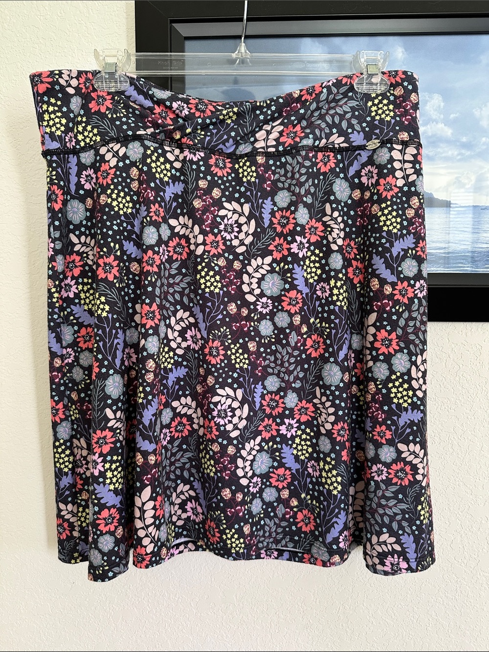 ZeroXposur Black Floral Skater Skirt with Undershorts XXL